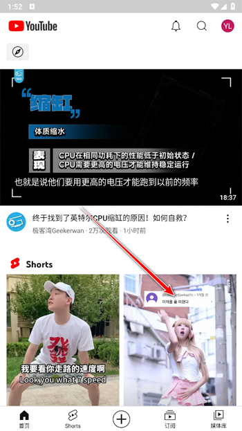 YouTube移动端